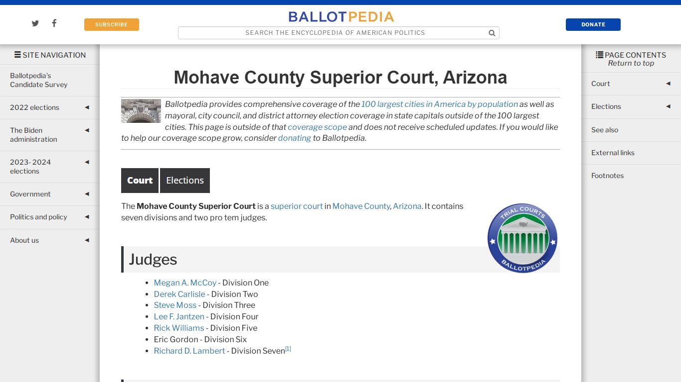 Mohave County Superior Court, Arizona - Ballotpedia